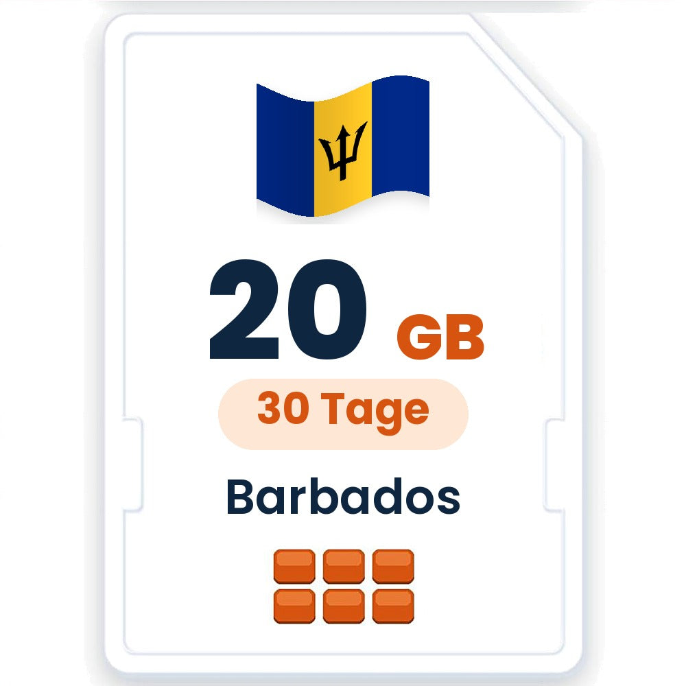 Barbados eSIM – 20 GB, 30 Tage gültig