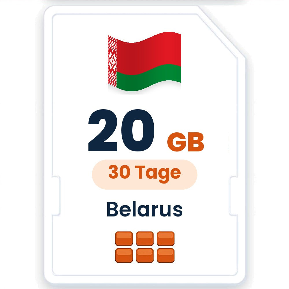 Belarus eSIM – 20 GB, 30 Tage gültig