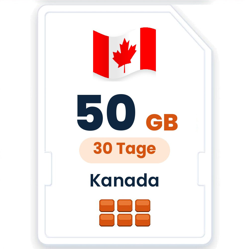Kanada eSIM – 50 GB, 30 Tage gültig