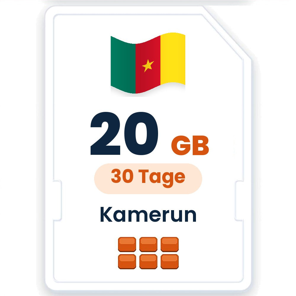 Kamerun eSIM – 20 GB, 30 Tage gültig