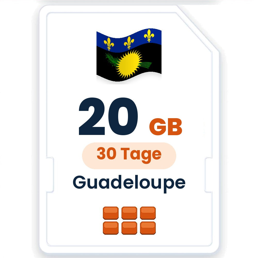 Guadeloupe eSIM – 20 GB, 30 Tage gültig