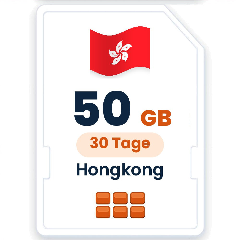 Hongkong eSIM – 50 GB, 30 Tage gültig