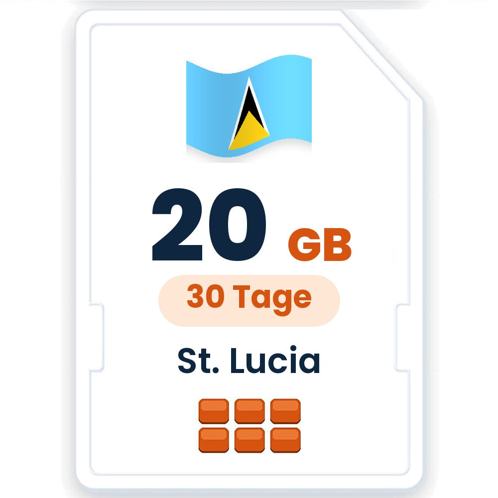 St. Lucia eSIM – 20 GB, 30 Tage gültig