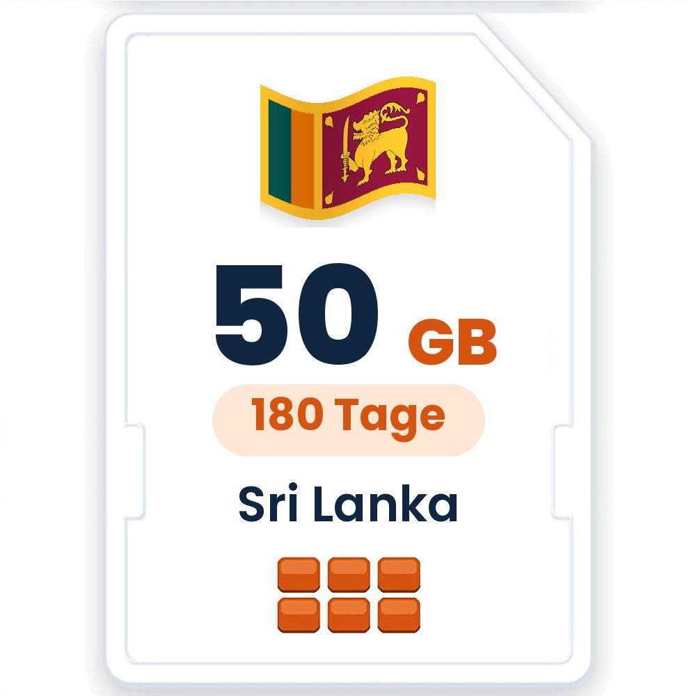 Sri Lanka eSIM – 50 GB, 180 Tage gültig