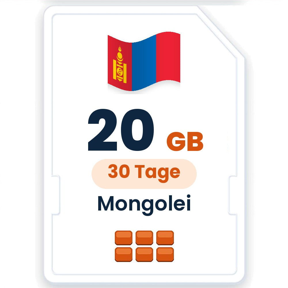 Mongolei eSIM – 20 GB, 30 Tage gültig