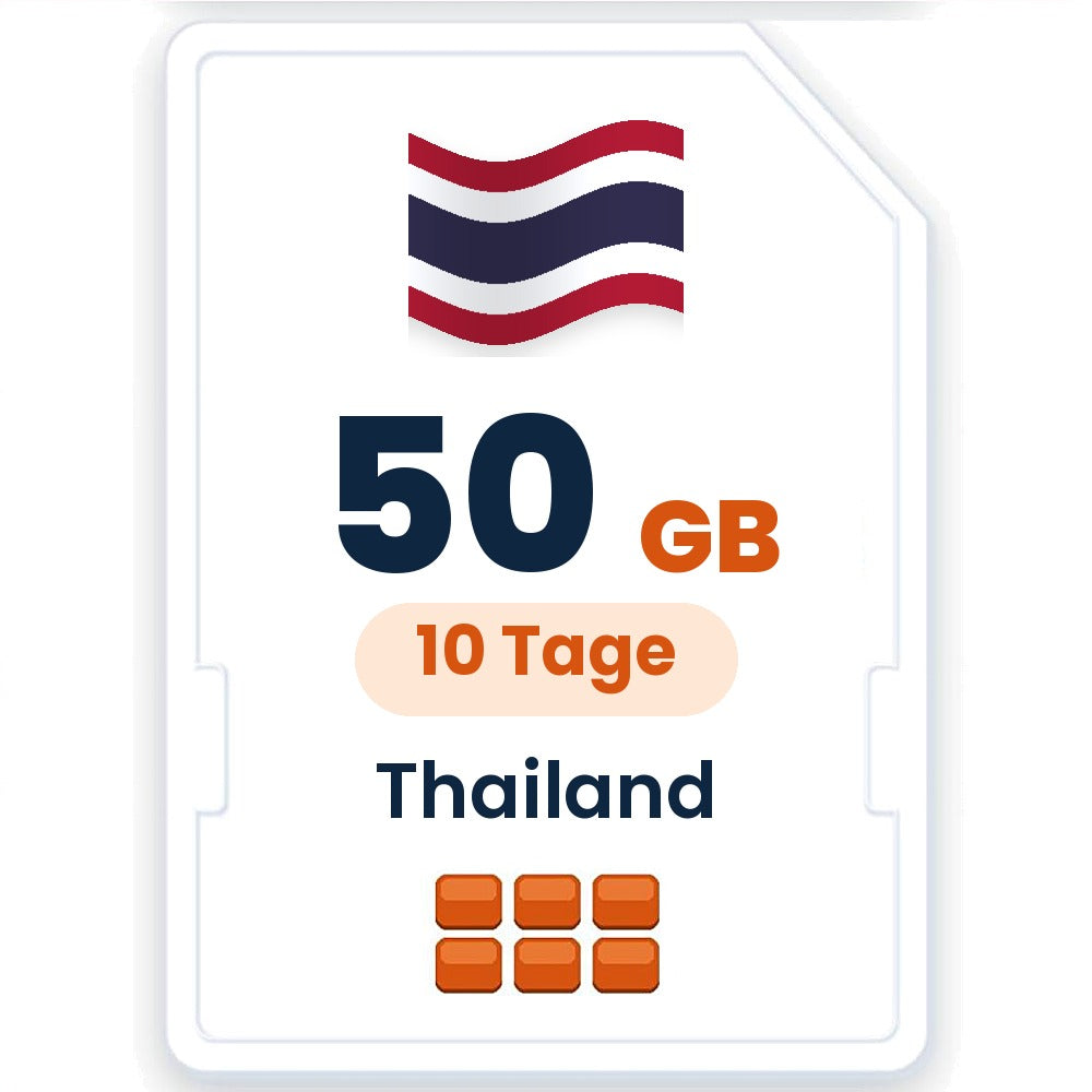 Thailand eSIM – 50 GB, 10 Tage gültig
