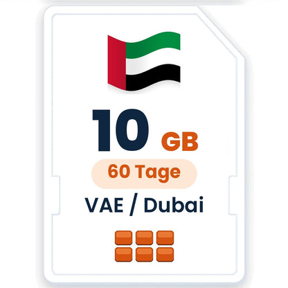 VAE / Dubai eSIM – 10 GB, 60 Tage gültig