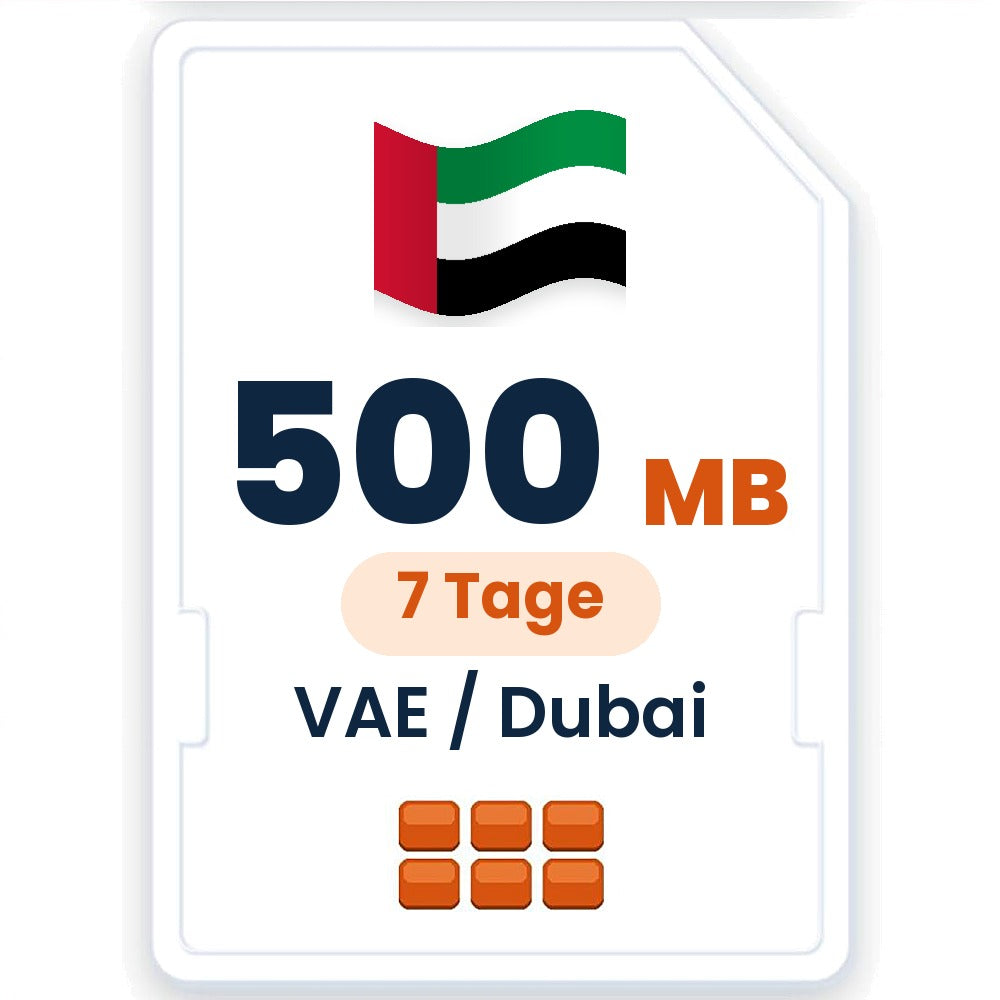 VAE / Dubai eSIM – 500 MB, 7 Tage gültig