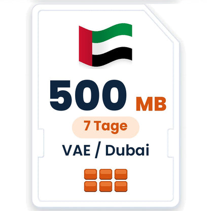 VAE / Dubai eSIM – 500 MB, 7 Tage gültig
