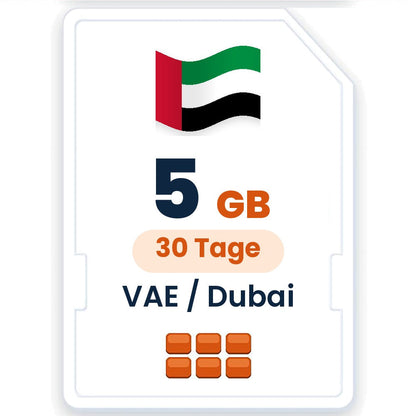 VAE / Dubai eSIM – 5 GB, 30 Tage gültig