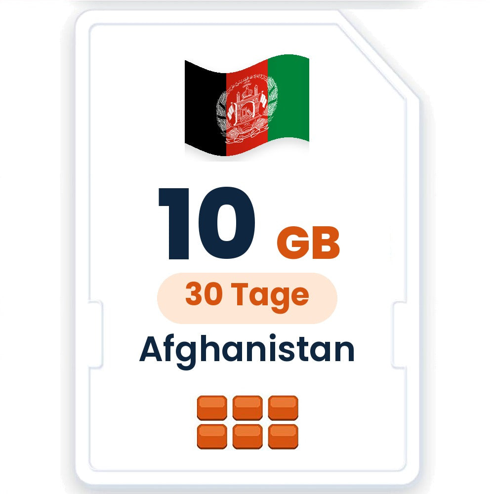 Afghanistan eSIM – 10 GB, 30 Tage gültig