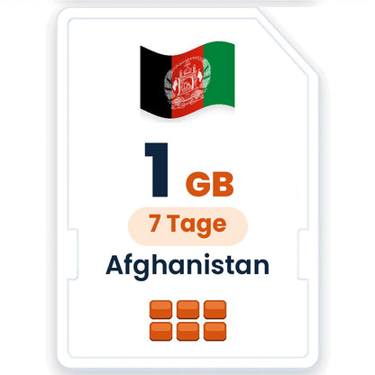 Afghanistan eSIM – 1 GB, 7 Tage gültig