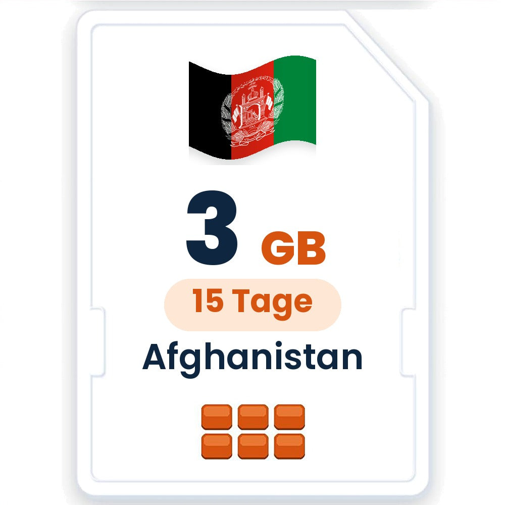 Afghanistan eSIM – 3 GB, 15 Tage gültig