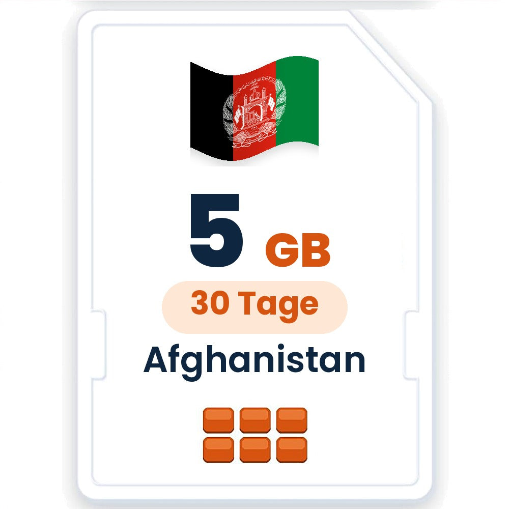 Afghanistan eSIM – 5 GB, 30 Tage gültig