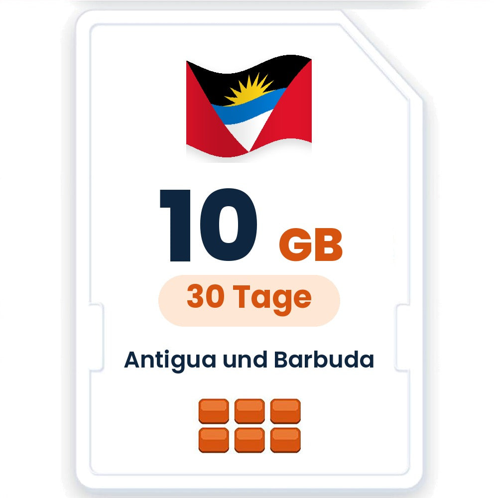 Antigua und Barbuda eSIM – 10 GB, 30 Tage gültig