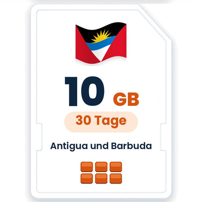 Antigua und Barbuda eSIM – 10 GB, 30 Tage gültig