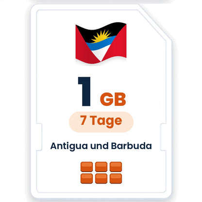 Antigua und Barbuda eSIM – 1 GB, 7 Tage gültig