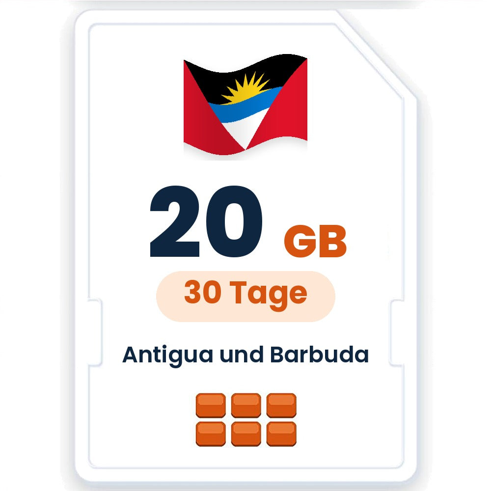 Antigua und Barbuda eSIM – 20 GB, 30 Tage gültig
