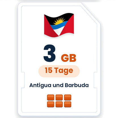 Antigua und Barbuda eSIM – 3 GB, 15 Tage gültig