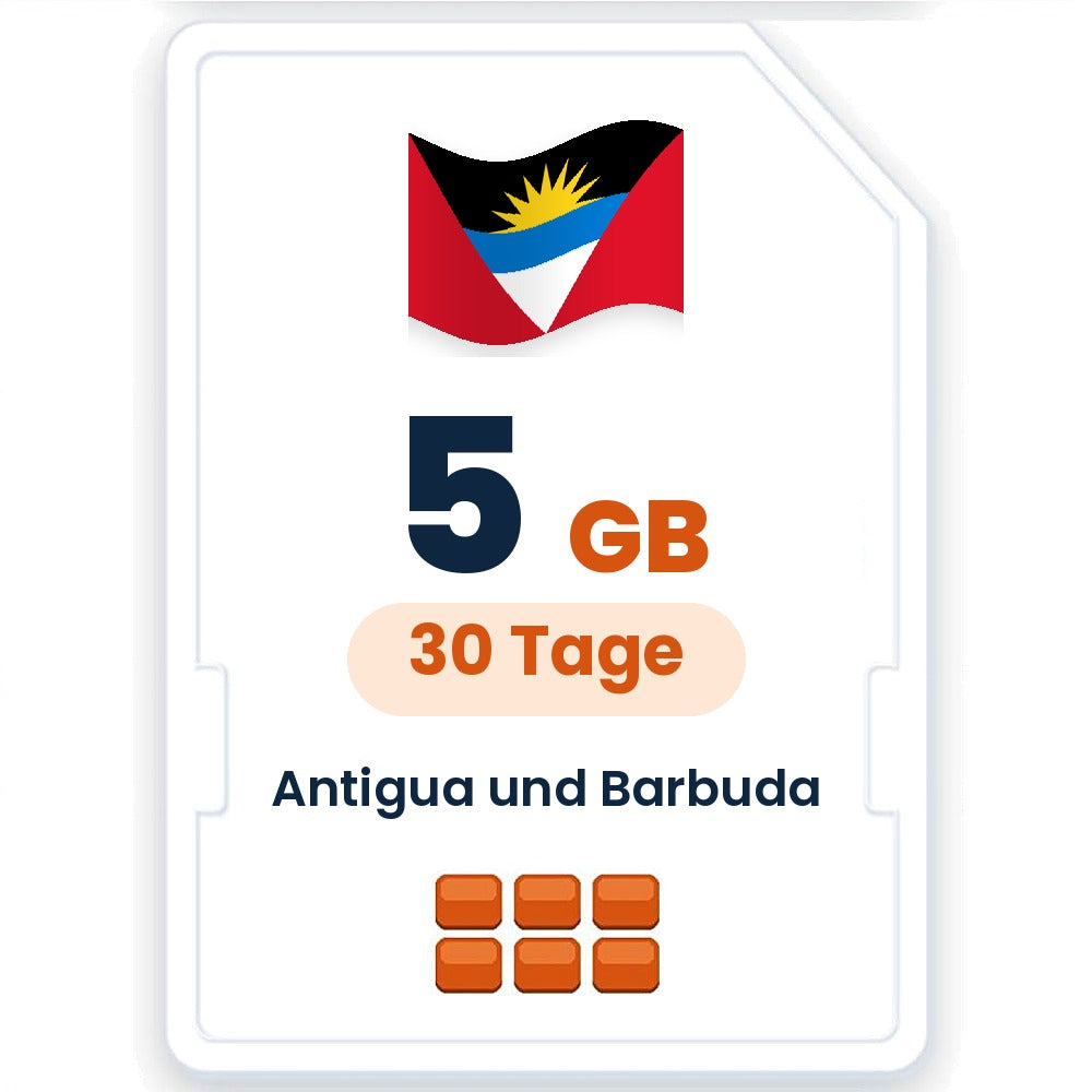 Antigua und Barbuda eSIM – 5 GB, 30 Tage gültig