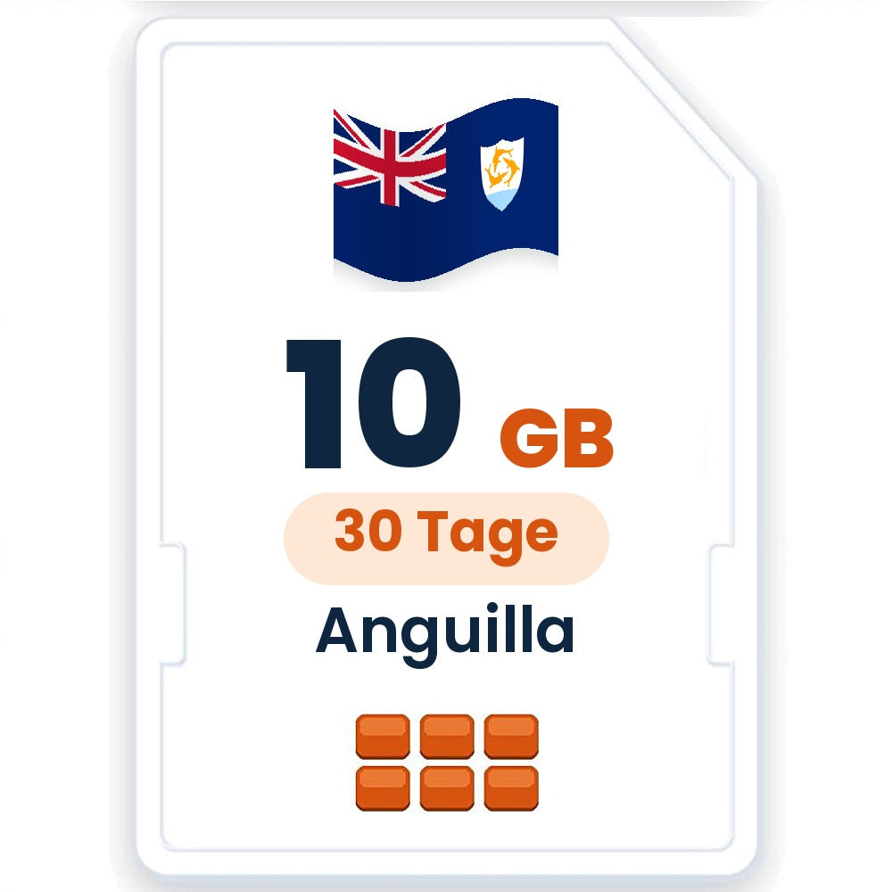 Anguilla eSIM – 10 GB, 30 Tage gültig