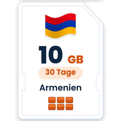 Armenien eSIM – 10 GB, 30 Tage gültig