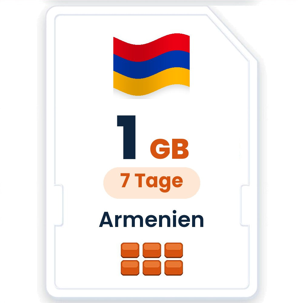 Armenien eSIM – 1 GB, 7 Tage gültig
