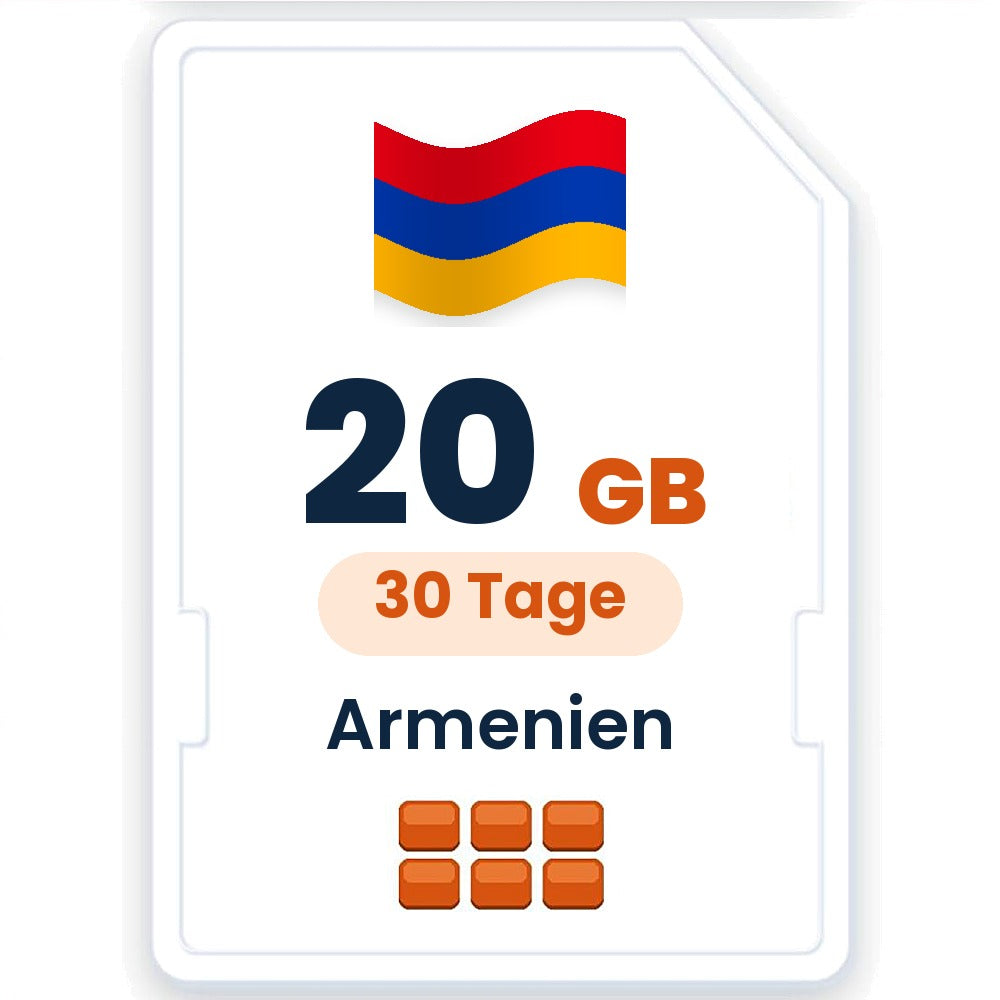 Armenien eSIM – 20 GB, 30 Tage gültig