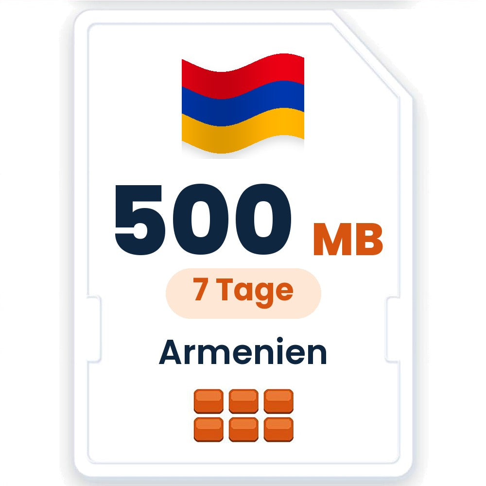 Armenien eSIM – 500 MB, 7 Tage gültig