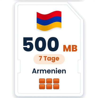 Armenien eSIM – 500 MB, 7 Tage gültig