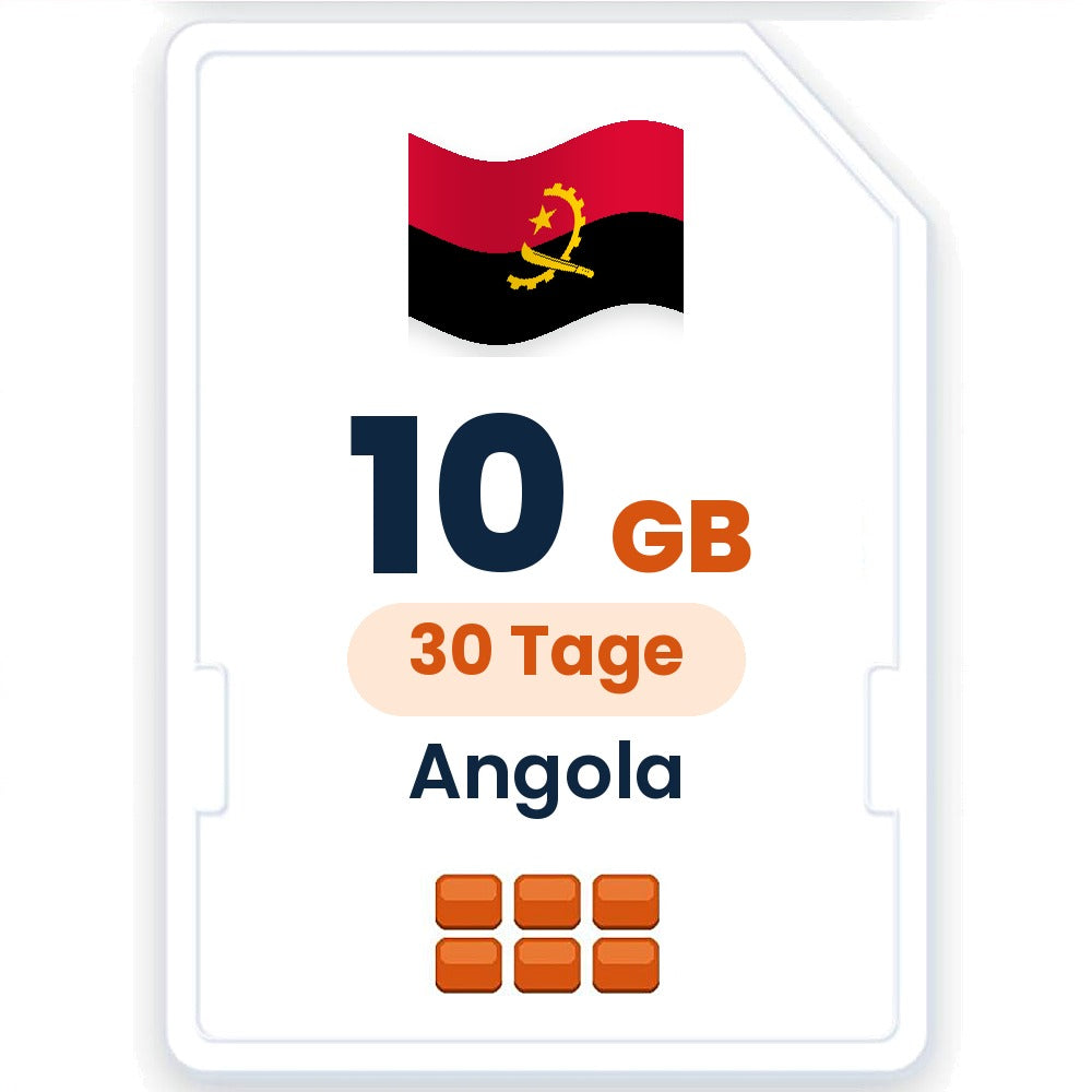 Angola eSIM – 10 GB, 30 Tage gültig