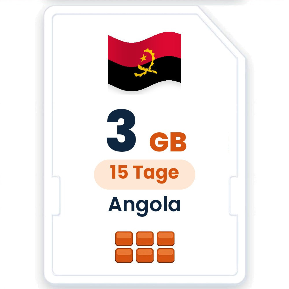 Angola eSIM – 3 GB, 15 Tage gültig