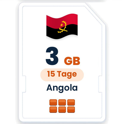 Angola eSIM – 3 GB, 15 Tage gültig