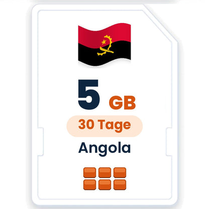 Angola eSIM – 5 GB, 30 Tage gültig