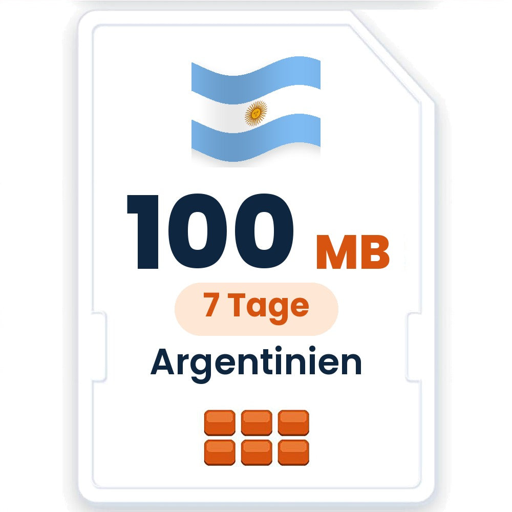 Argentinien eSIM – 100 MB, 7 Tage gültig