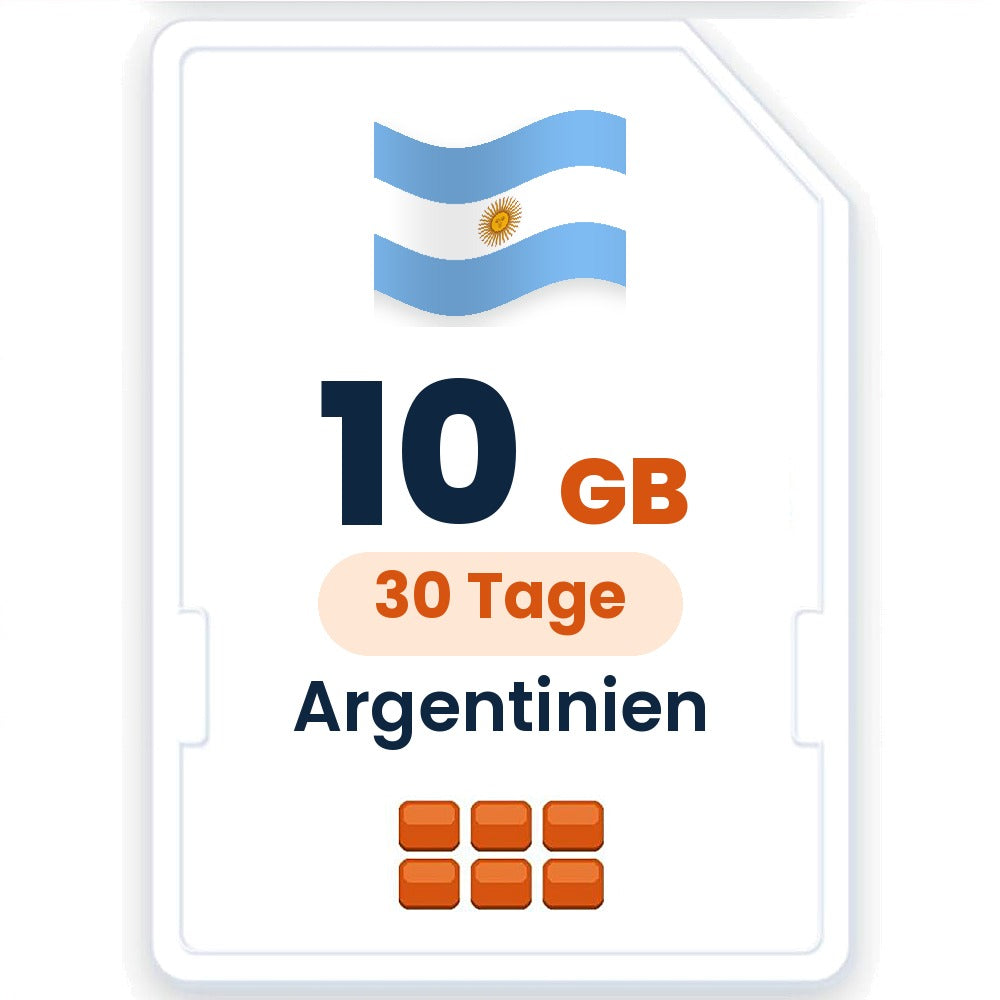 Argentinien eSIM – 10 GB, 30 Tage gültig
