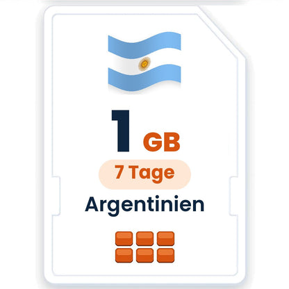 Argentinien eSIM – 1 GB, 7 Tage gültig