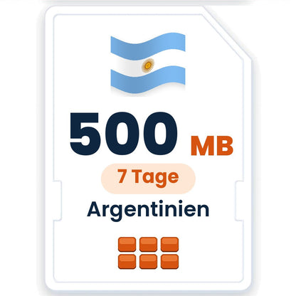 Argentinien eSIM – 500 MB, 7 Tage gültig