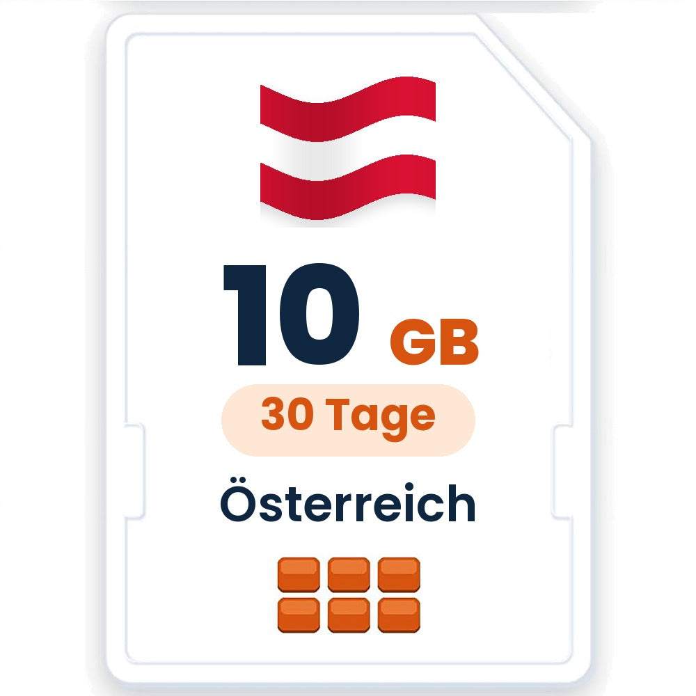 Österreich eSIM – 10 GB, 30 Tage gültig