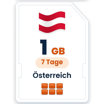 Österreich eSIM – 1 GB, 7 Tage gültig