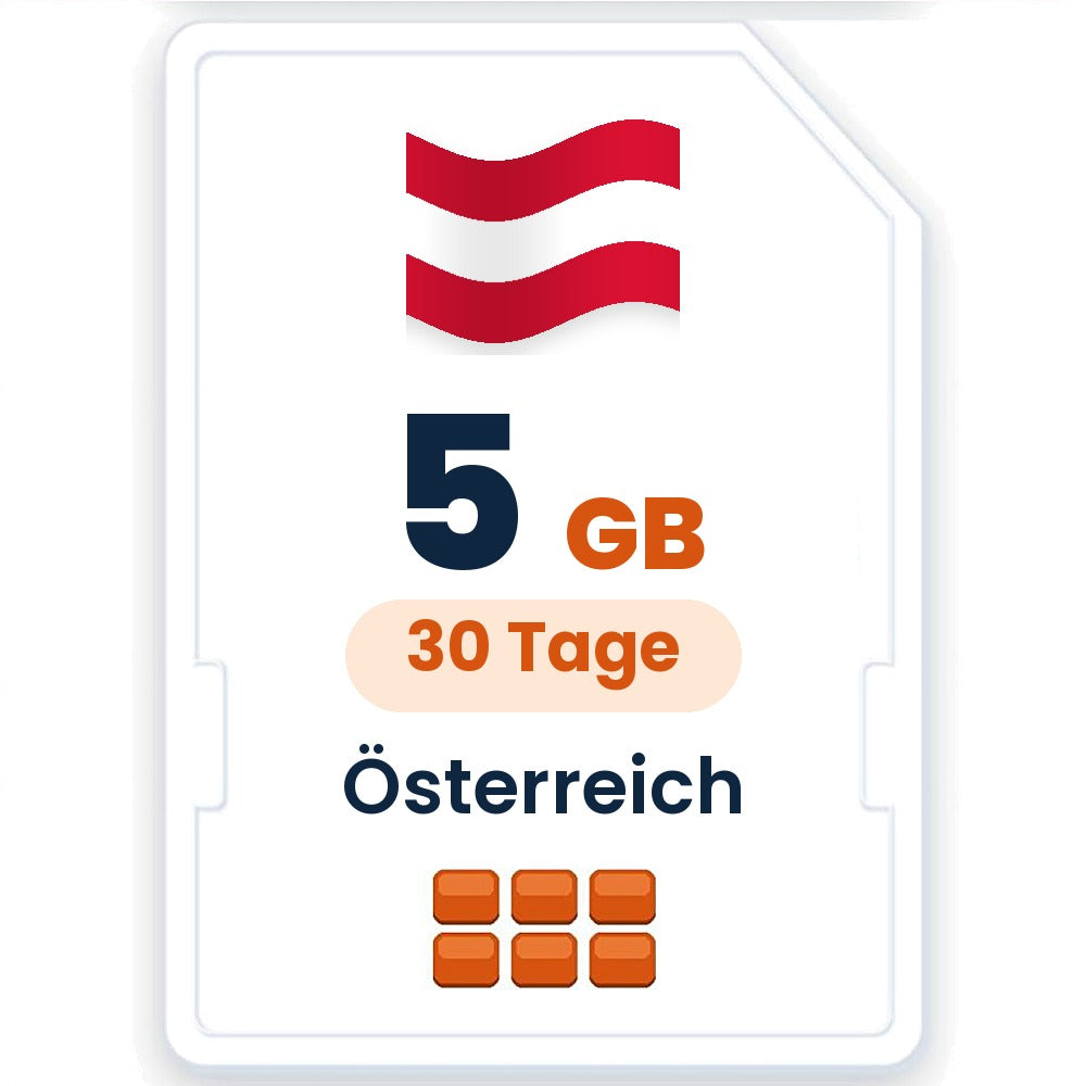 Österreich eSIM – 5 GB, 30 Tage gültig