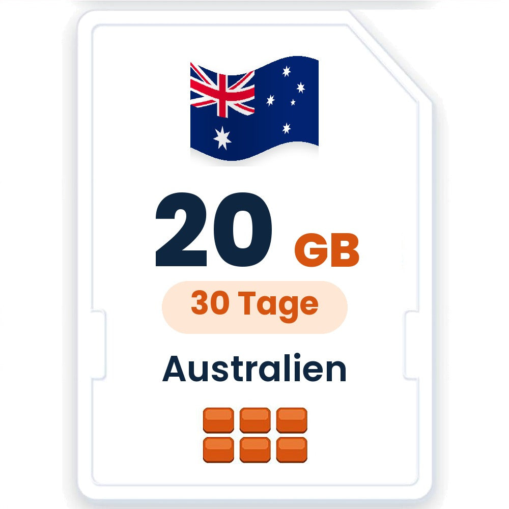 Australien eSIM – 20 GB, 30 Tage gültig
