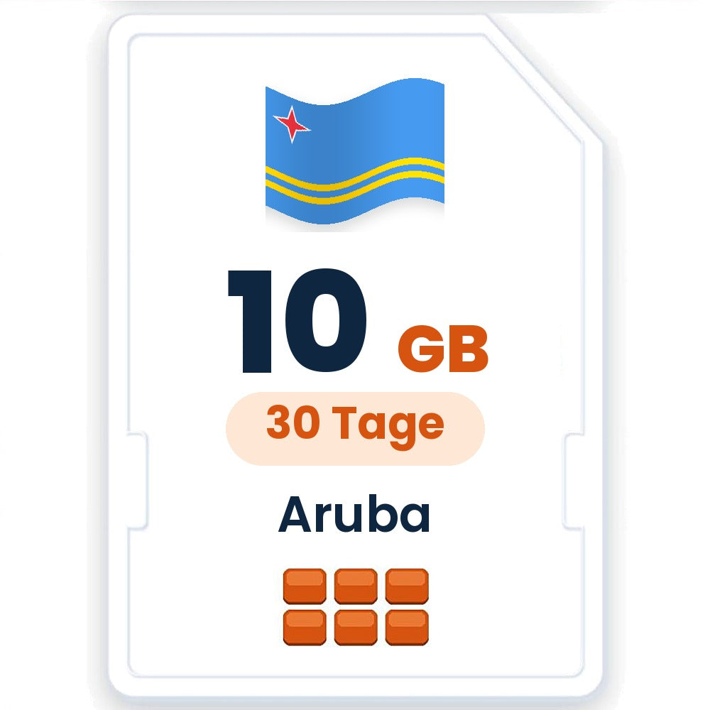 Aruba eSIM – 10 GB, 30 Tage gültig