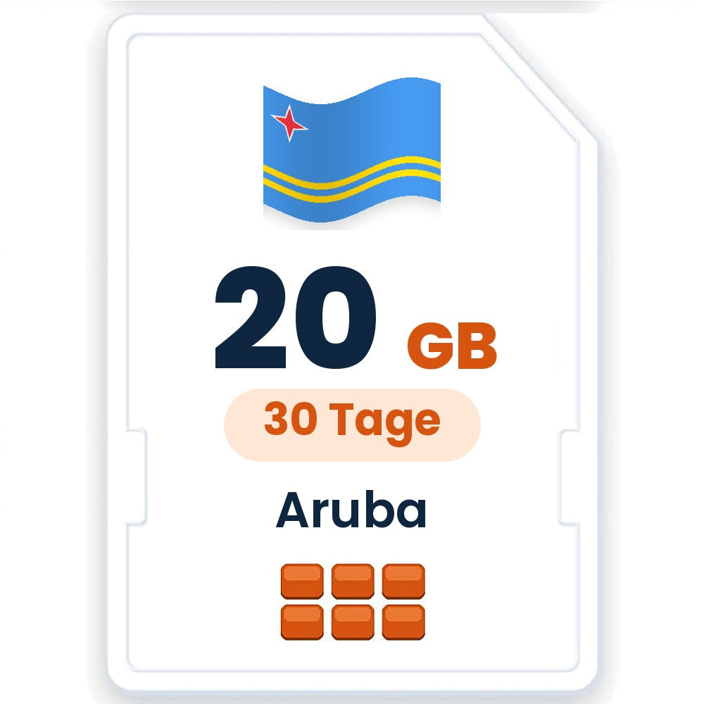 Aruba eSIM – 20 GB, 30 Tage gültig