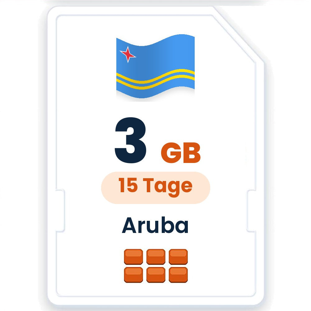 Aruba eSIM – 3 GB, 15 Tage gültig