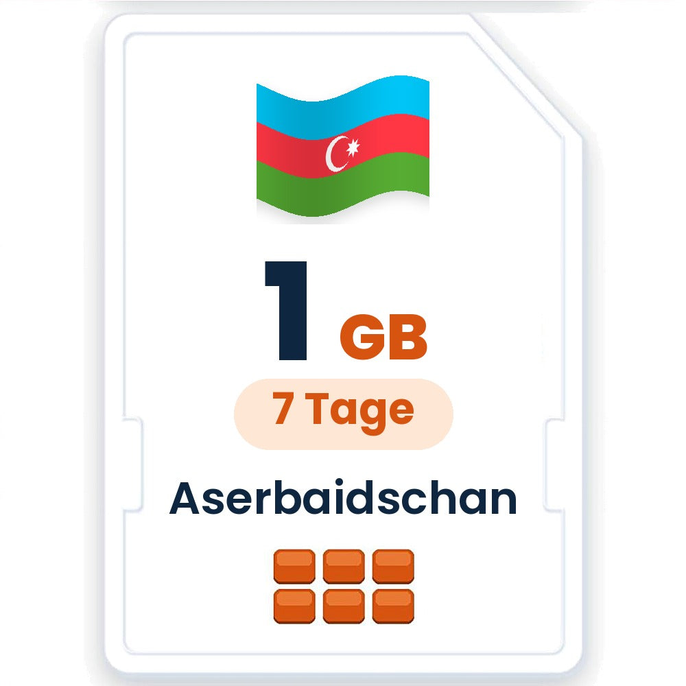 Aserbaidschan eSIM – 1 GB, 7 Tage gültig
