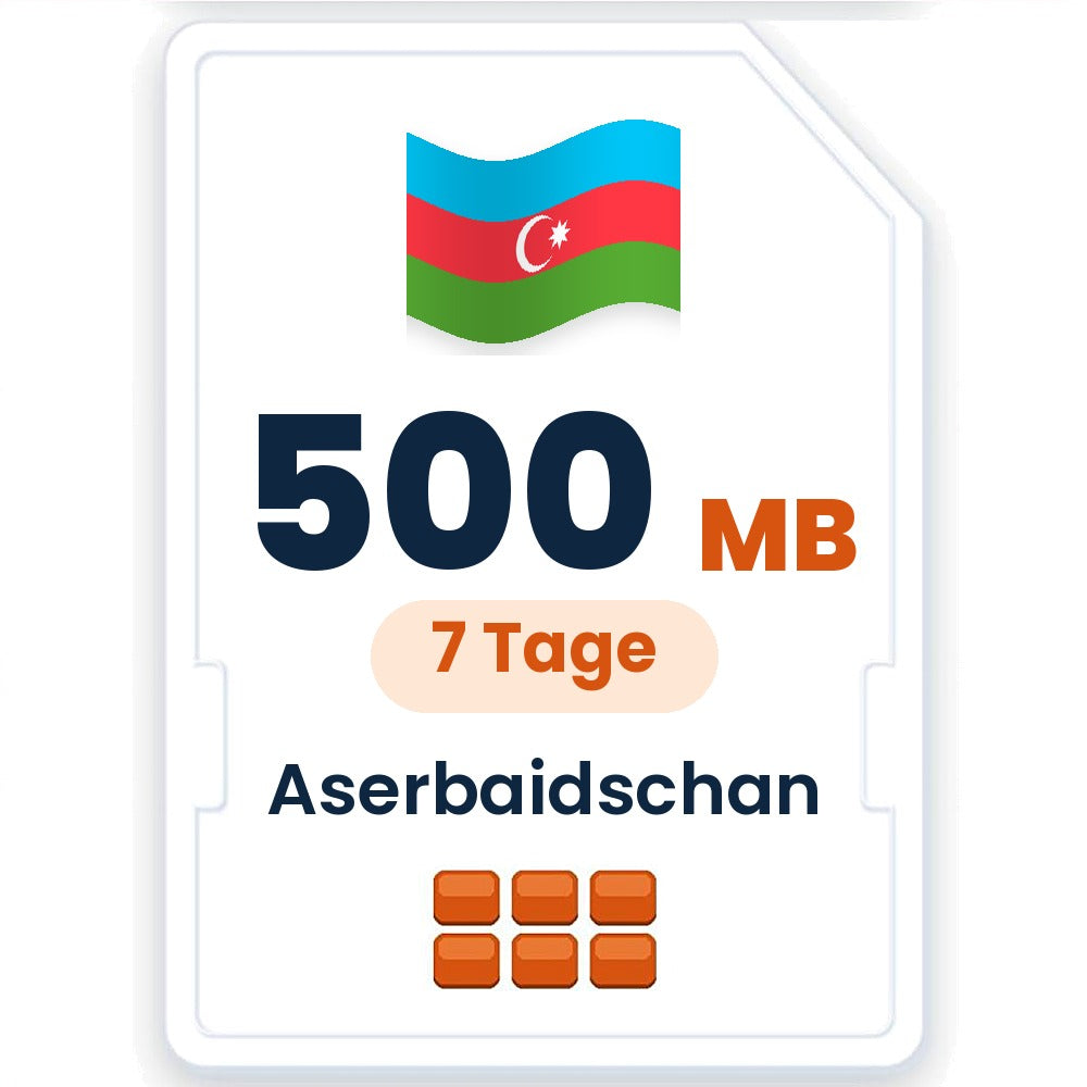 Aserbaidschan eSIM – 500 MB, 7 Tage gültig