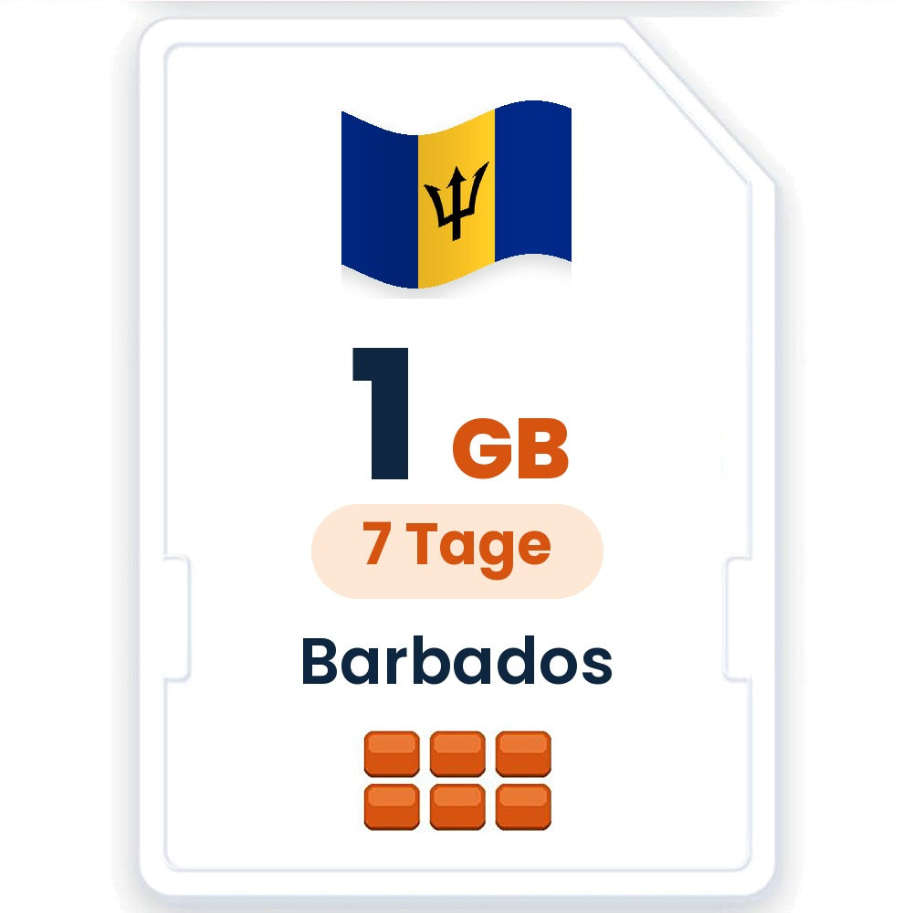 Barbados eSIM – 1 GB, 7 Tage gültig