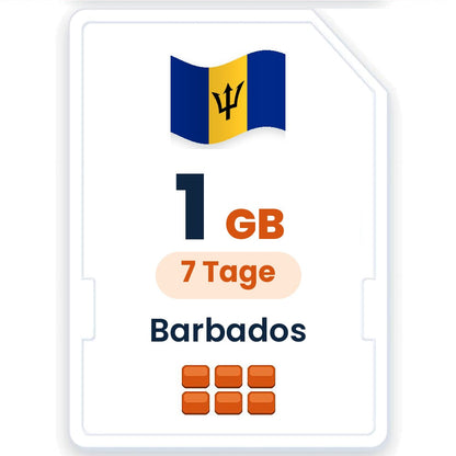 Barbados eSIM – 1 GB, 7 Tage gültig