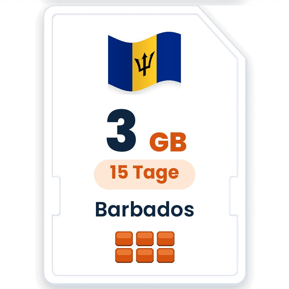 Barbados eSIM – 3 GB, 15 Tage gültig